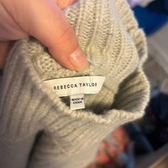 REBECCA TAYLOR CHAINETTE ALPACA WOOL SWEATER - Picture 3 of 5